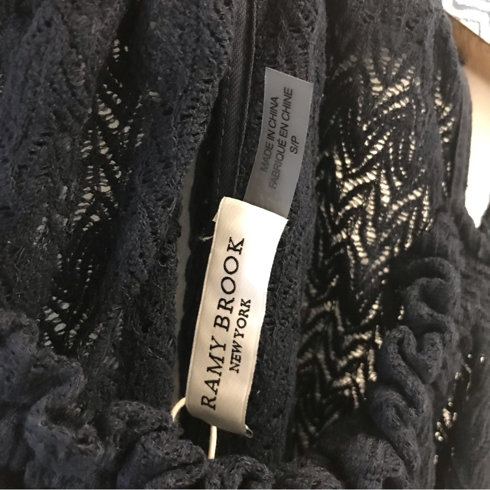 NWT Ramy Brook Noah Textured Tank Top Small navy blue - Picture 9 of 12